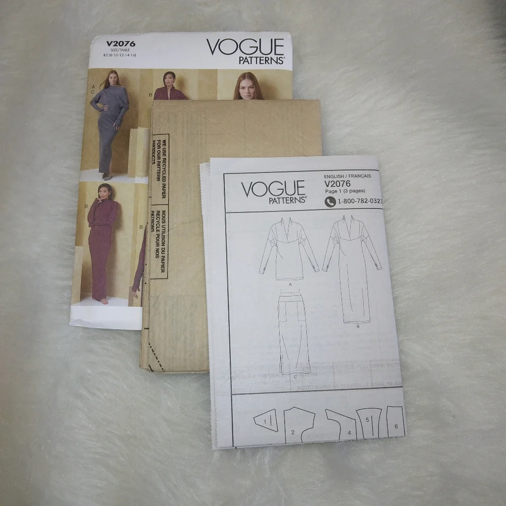 VOGUE V2076 Sz 8-16 Misses Knit Dress Top Worn Frontwards Or Backwards